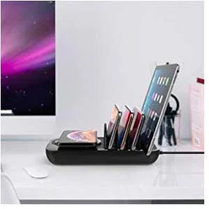 Soopii Wiv6 - 5In1 - 4 Ports Usb and Wireless Charging Station - Black - Tashqila Soopii Wiv6 - 5In1 - 4 Ports Usb and Wireless Charging Station - Black - Tashqila